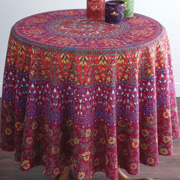 elephants-plum-round-tablecloth-serrv