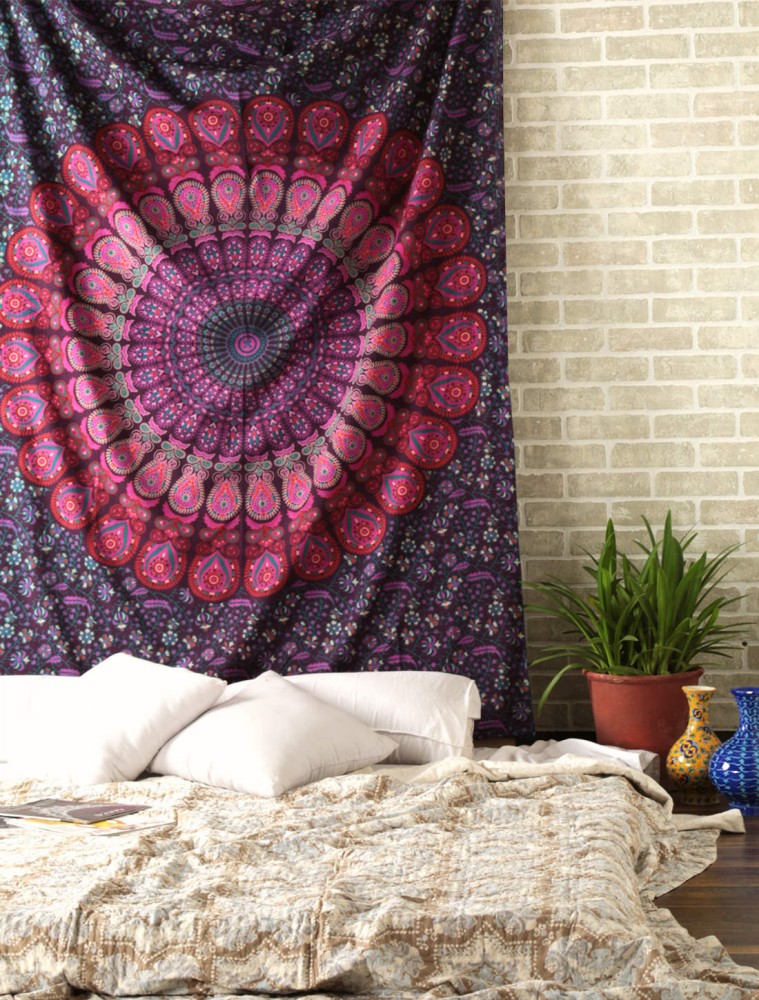 Wall Hanging Indian Mandala Bohemian Throw Hippie Cotton Bedspread Twin Tapestry 